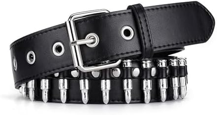 SNCEAW Studded Belt, Metal Punk Rock Rivet belt with Bright